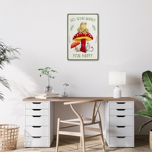 Funny Frog Mushroom Decor Metal Sign – Cute Cottagecore & Forest Decor for Bathroom, Kitchen, Bedroom，12 x 8 Inch (247) - Image 4