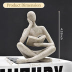 UTTCMK Abstract Art Thinker Statue - Reading Thinker Sculpture Figurine, Modern Home Decoration for Living Room Office Shelves Coffee Table Desk Decor (Black) - Image 2