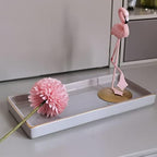 10 x 5 Ceramic Bathroom Tray for Countertop, Decorative Vanity Tray for Dresser Tops, Small Rectangular Trays for Perfume, Candle, Jewelry, Cosmetics (Gray) - Image 4