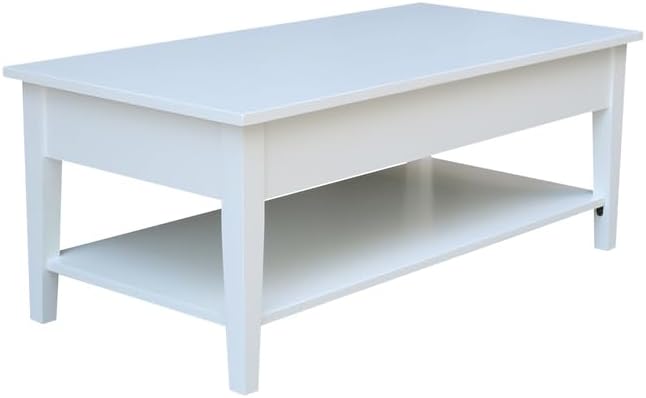 HomeStock Seaside Style Coffee Table in White Solid Parawood, - Image 5