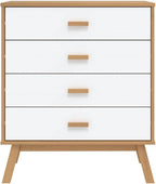 Scandinavian Drawer Cabinet in White and Brown - Image 7