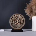 Abstract Circular Tree of Life Decorative Sculpture, Black and Gold Home Decor, Modern Art Home Accent Suitable for Office Shelves, Coffee Tables, and Above Cabinet Decorative Statue. - Image 5