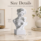 6" H Greek Mythology Bust Statue Decor,Artemis Statues Roman Goddess Figurines,Used for Sketch Practice Aesthetics Statues and Sculptures and Indoor Filling Space for Living Room, Bedroom and Study - Image 3