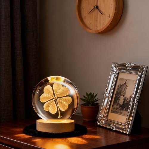 Four-Leaf Clover Crystal Ball, St Patricks Day Decorations Gifts for Women - Image 4