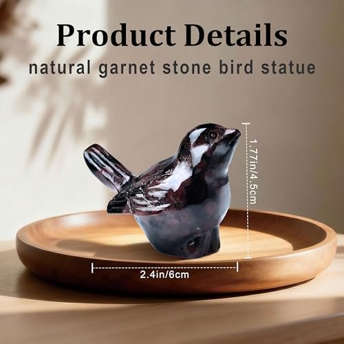Natural Garnet Crystal Bird Figurine, Bird & Animal Home Decor - Image 2