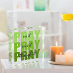 Green Room Decor, Inspirational Christian Gifts for Women, Green Dorm Bathroom Room Decoration, Office Decor for Women, Acrylic Office Desk Accessories Decoration Wall Art Sign - Pray through it - Image 3