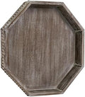 Wooden Decorative Tray, Small Serving Tray with Wood Bead, Farmhouse Big Tray for Ottoman, Countertop, Coffee Tabl, 13" x 13"x 1.6" (Retro Brown) by CEDARLUX