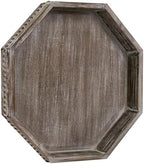 Wooden Decorative Tray, Small Serving Tray with Wood Bead, Farmhouse Big Tray for Ottoman, Countertop, Coffee Tabl, 13" x 13"x 1.6" (Retro Brown) by CEDARLUX