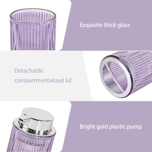4pcs Purple Glass Bathroom Accessories Set - Image 5
