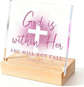 Christian Gifts for Women, Pink Bible Verse Artwork, Acrylic Christian Decor - Inspirational Spiritual Gifts for Friends, Sister, Mom - Religious Room Decor for Home, Office, Dorm by Olicard