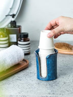 Bathroom Cup Holder, Ceramic Bathroom Cup Dispenser 3 OZ, Blue - Image 3