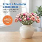 Glaciart One Felt Flowers Artificial Bouquet - 12 pcs|Reusable, Washable and Essential Oil Ready Multi Color Artificial Flowers w/Bendable Wire Stem |Great as Gift and Home or Event Decorations - Image 6