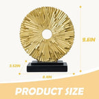 Round Statue for Home Decor, Abstract Office Desk Sculpture for Men,Gold - Image 2