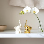 Gold and White Elephant Statues,1 Pair - Image 5