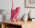 7 Inch Hot Pink Proud Cat Statue - Image 7