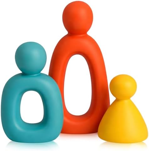 Youyole 3 Pcs Mid Century Modern Decor Abstract Family of 3 Figurines for Shelf Sculpture Love Home Decorative Accents Abstract Decorative Statue for Shelves Living Room Office Table Decorations by Ajaredlulu
