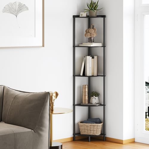 SUNMORY 5 Tier Corner Shelf, 65" Tall Corner Shelves for Living Room Decor by SUNMORY