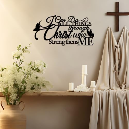 I Can Do All Things Through Christ Metal Wall Sign, 14.5x7.2 in - Image 2