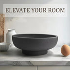 LIN CHUAN Decorative Bowl, Large Fruit Bowl, Artificial Stone Black - Image 5