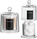 Qtip Holder Apothecary Jars with Lid, 2 Pack Thick Glass, Clear by rejomiik