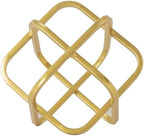 5.5" Gold Metal Geometric Sculpture, Modern Square Decorative Sphere - Image 5