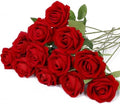 Red Artificial Rose Flowers, 12 Pcs Silk Roses with Long Stems, Realistic Fake Roses for Wedding Centerpiece Party Home and Office DIY Decor by Solivya