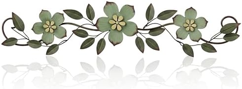 Wesiti Metal Flower Wall Art Decor Vintage Wrought Scroll, Green by Wesiti