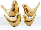 Notakia Small Birds Statues Home Decor Modern Style Decorative Ornaments for Living Room, Bedroom, Office Desktop, Cabinets (4Pcs Gold Birds) by Notakia