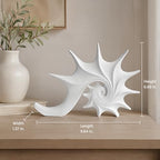 Coastal Nautical Beach Decor White Conch Resin Statue - Image 3