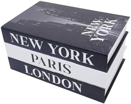 3 PCS Faux Decorative Books for Home Decor-Coffee Table Books Decor-Aesthetic Fake/Faux Books for Decoration,libros Decoration for Coffee Table, Shelf Accessories (3-Paris London Newyork kiss) by YOYMJBY