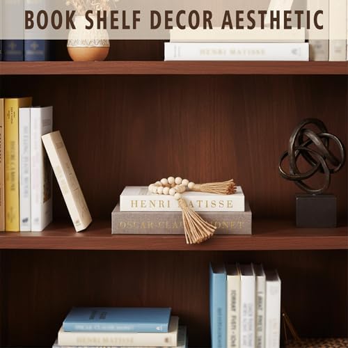 Decorative Books Set with Wood Bead Garland, Coffee Table Decor - Image 6