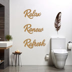 3 Pcs Bathroom Wall Decor Bathroom Wall Art Relax Renew Refresh - Image 7
