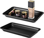 SheeChung Metal Vanity Tray, Bathroom Counter Storage Tray, Black 2 Pack by SheeChung