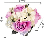 Admired By Nature Artificial Rose Hydrangea Flowers Bouquet, 9 Stems Faux Wedding Bouquet for Bride Bridesmaid, Centerpieces Floral Arrangement Home Decoration GPB8359-LAV/CM, Lavender/Cream - Image 2