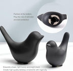 Notakia Small Bird Figurines Black Bird Statues Home Decor for Table Shelf - Image 2
