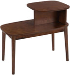 Furnifact Brown Chairside End Table, 2 Tier Shelves, Mid-Century Style Solid by FURNIFACT