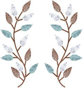 Zhengmy 2 Pcs Metal Leaf Wall Art Vine Branch Decor,Blue Brown Colors by Zhengmy