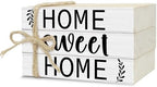 Mini Decorative Books for Home Decor, Small Rustic Wood Book Stack for Table Decor, Home Sweet Home Books for Living Room Bookshelf, Farmhouse Stacked Book Decorations (L32) by Ycyfckdr