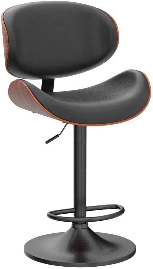YaFiti Bar Stools Set of 4, Bentwood Adjustable Height Swivel Bar Stools - Image 5