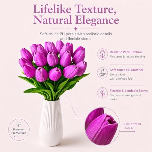 Mandy's 20pcs Artificial Lavender Tulips - Image 2