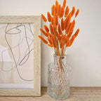 Uieke 17’’ Natural Bunny Tails Dried Flowers, 50 Pcs Dried Lagurus Ovatus, Dried Pampas Grass for Flower Arrangements Wedding Centerpieces Home Boho Baby Shower Party Fall Decorations (Orange) - Image 2