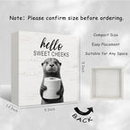 Funny Otter Bathroom Decor -Hello Sweet Cheeks Bathroom Decor, Otter Gifts Wooden Box Sign, Otter Gifts, 5 X 5 Inches - Image 2