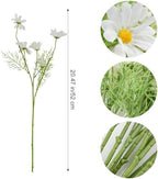 Artificial Daisy Flowers 12Pcs Artificial Flowers Silk Daisies with Stems Real Look for Home Wedding Garden Vase Decor (White) - Image 2