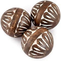 Samhita Mango Wood White Decorative Ball Set of 3 for Living, Dining Room Decor - Coffee Table Centerpiece Home Décor (3" x 3"x 3") by Samhita