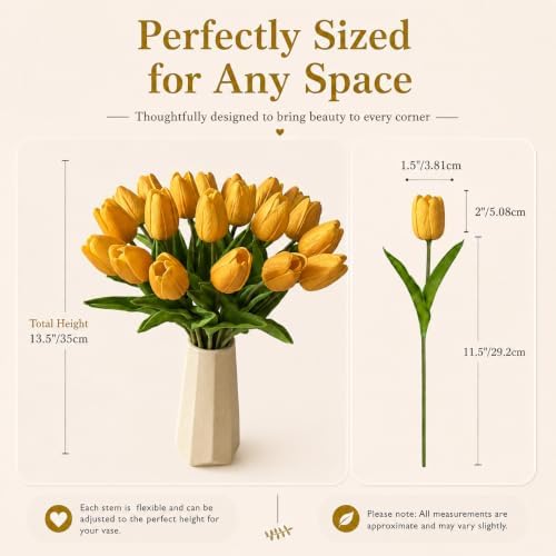 Mandy's 20pcs Artificial Gold Tulips - Image 3