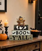 Putuo Decor Halloween Highland Cow Table Decor, Wooden Boo Yall Shelf Sign - Image 6