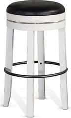 Pemberly Row Set of 3 Wood Bar Unit and 2 Backless Swivel Barstool - Image 4