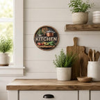 Kitchen Metal Sign 8x8in Round Rustic Plaque for Cooking Space Wall Decor Farmhouse Gift - Image 4