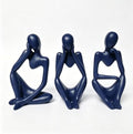 BrownLove 3pcs Blue Human Body Abstract Art Decoration, Modern White Art Resin Statue Room Office Shelf Bookcase Decoration by Unknown