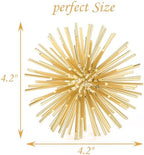 Gold Sphere Decor, Metal Gold Starburst Tabletop Sculpture Decor, Modern Metal Starburst Centerpiece, Spike Ball Decoration for Home Decor - Image 6